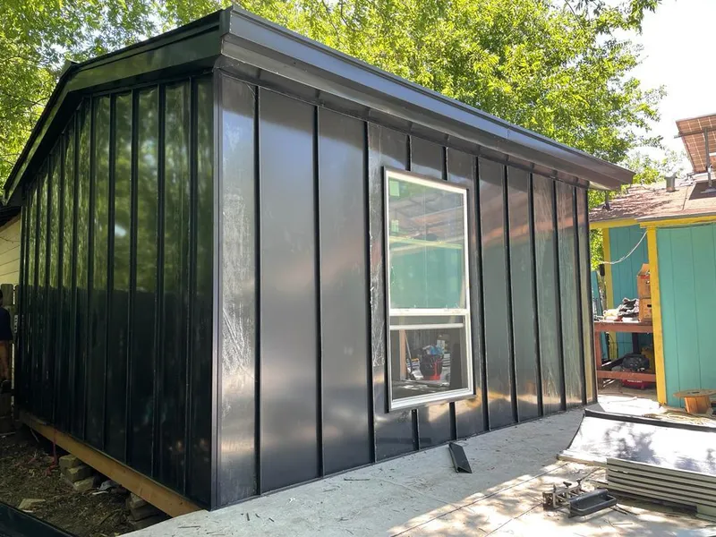 Black standing seam metal wall panels for Metal Roof Installation in San Elizario